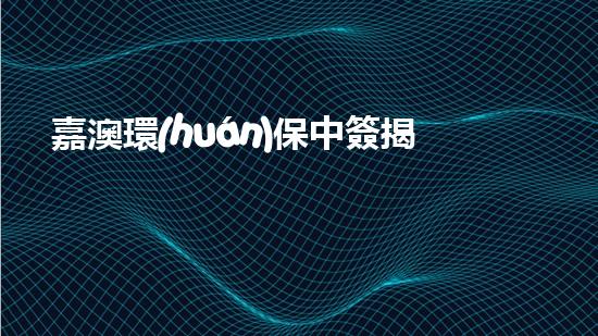 嘉澳環(huán)保中簽揭曉，投資者迎來有利商機(jī)！